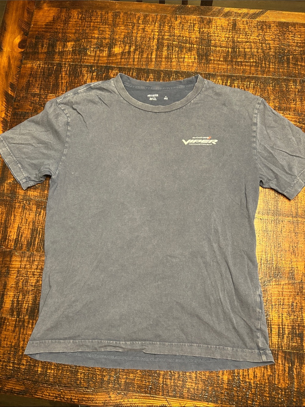 Hollister Washed Gray Crewneck T-Shirt with Small Chest Logo